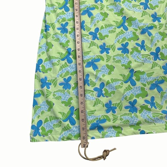 Lilly Pulitzer Womens Green & Blue Fish Floral Print Casual Dress Medium - Picture 5 of 6